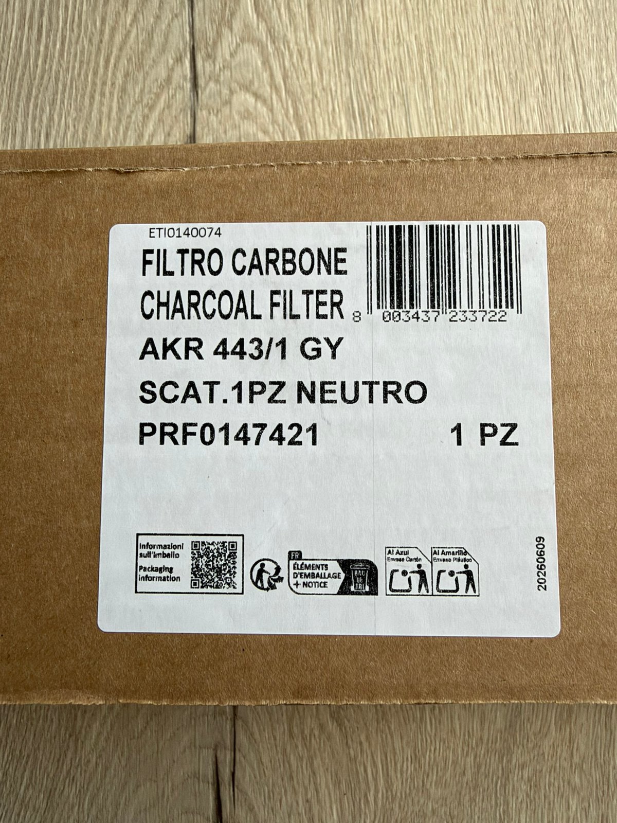 Koolstoffilter Whirlpool AKR 443/1 GY Dampkap -, Ophalen, Nieuw