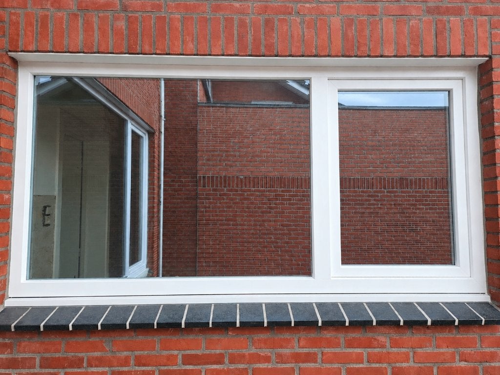 PVC raam 215 x 108 cm – dubbel glas - Wit, Ophalen, Gevelraam of Ruit, Gebruikt, 80 tot 120 cm