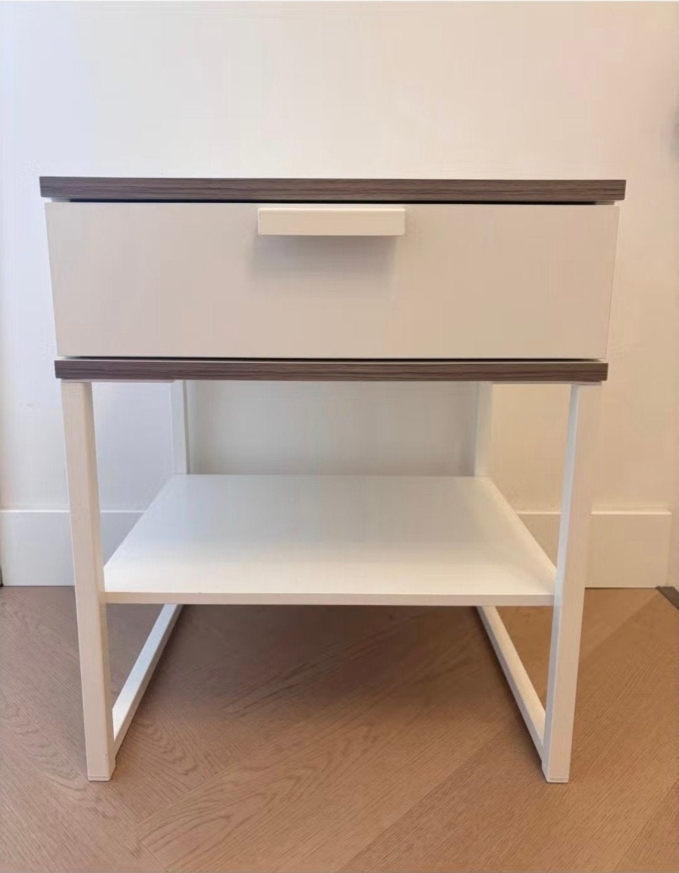 Ikea nachtkastje Trysil wit-hout, Ophalen, Zo goed als nieuw, Hout