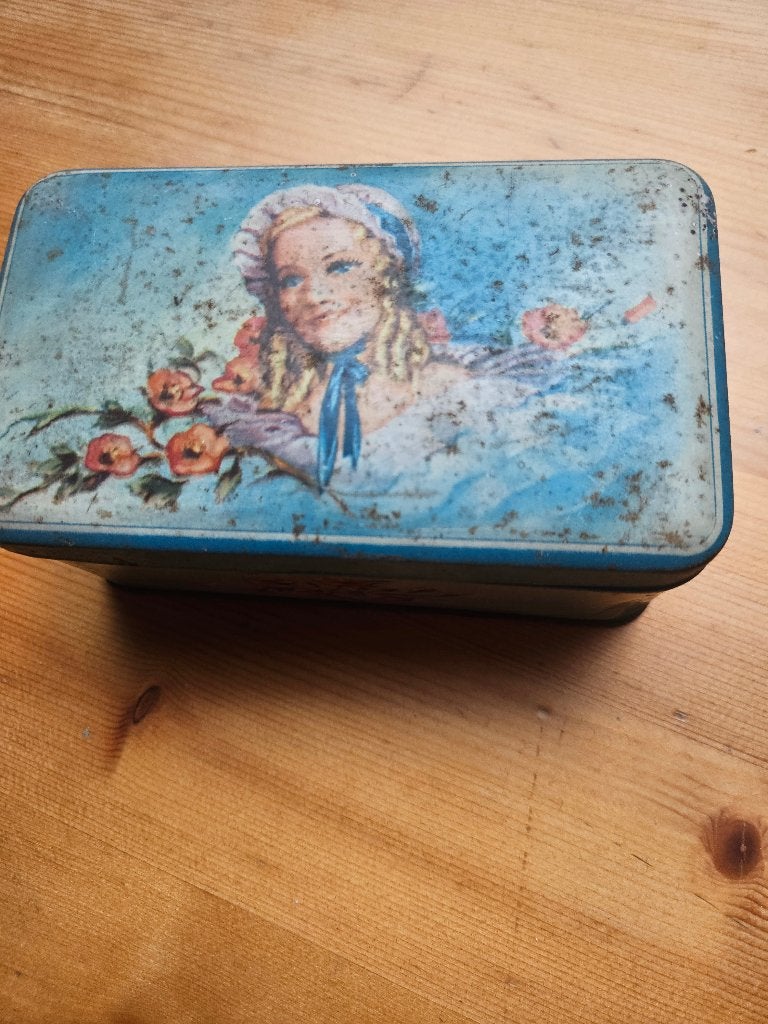 Ancienne boîte M.P.F Sirop de poires Tongres, Collections, Boîte en métal, Enlèvement ou Envoi, Utilisé