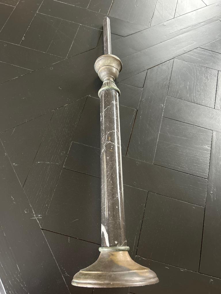 Antieke zwart marmeren kandelaar, Antiek en Kunst, Ophalen, Overige materialen