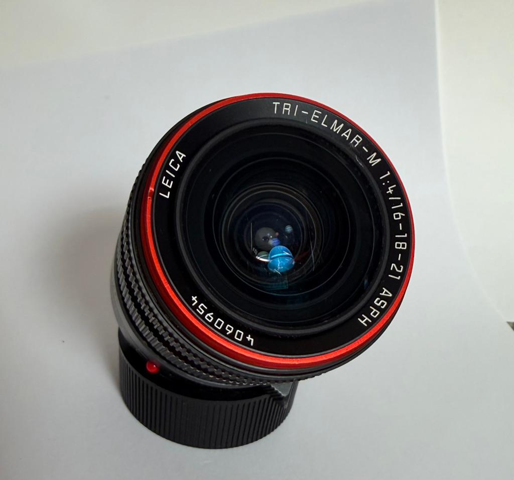 Leica Tri-Elmar-M 16-18-21 mm /4.0 Asph., Ophalen of Verzenden, Gebruikt, Groothoeklens, Zoom
