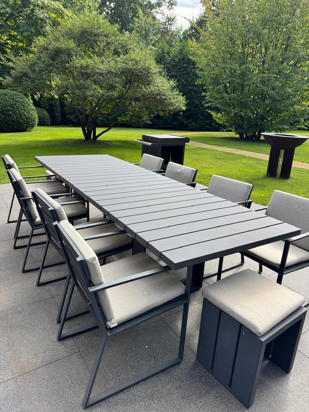 Set de jardin Borek, Table à dinner, Salons de jardin, Aluminium, Utilisé