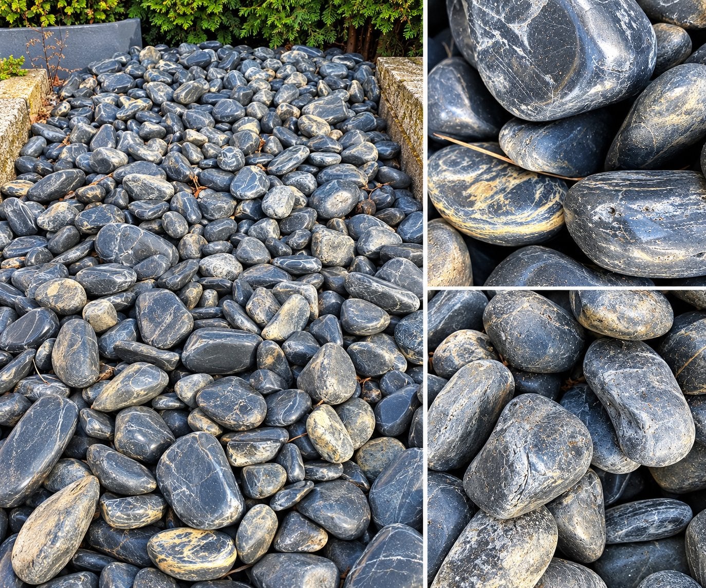 300 KG DONKERGRIJZE/DONKERBLAUWE  SIERKEIEN - RIVIERKEIEN, Ophalen, Zo goed als nieuw