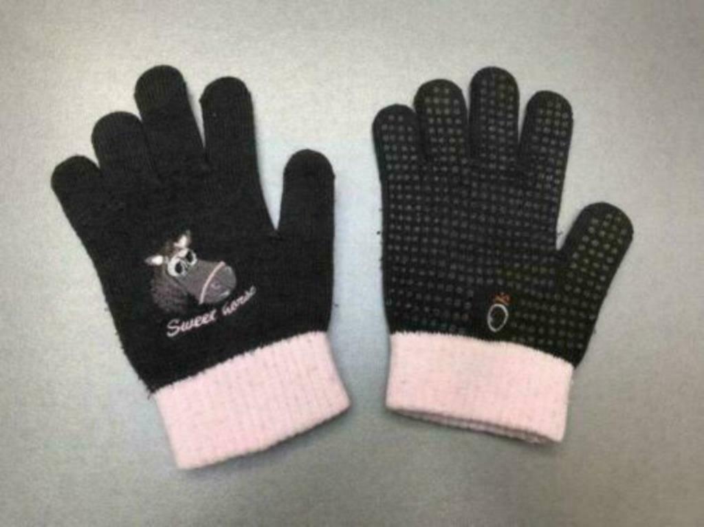 Gants d'équitation noirs Sweet Horse Fouganza pour enfants, Garçon ou Fille, Gants, Enlèvement ou Envoi, Comme neuf
