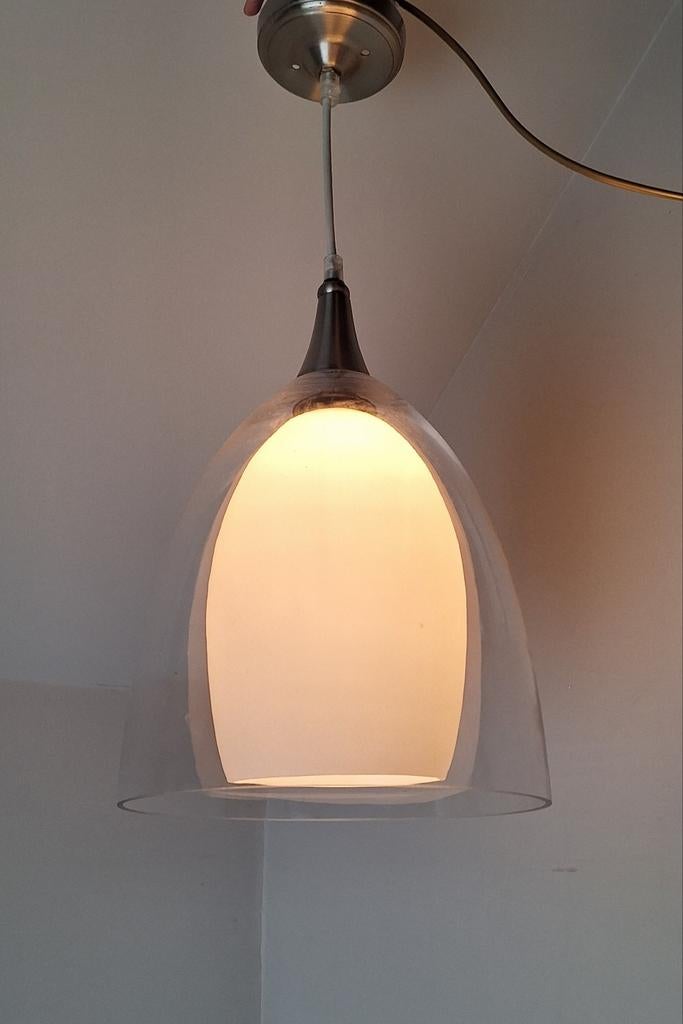 Simplex Focus Glass Suspension hanglamp., Maison & Meubles, Lampes | Suspensions, Enlèvement ou Envoi