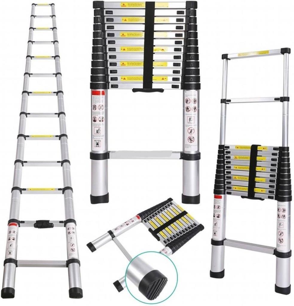 Telescoopladder 3.8mtr. Nieuw, Doe-het-zelf en Bouw, Nieuw, Ophalen of Verzenden, Ladder, Opvouwbaar of Inschuifbaar