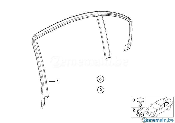 bmw série 3 e 46  joint cadre de fenêtre intérieur arr g, Neuf, BMW