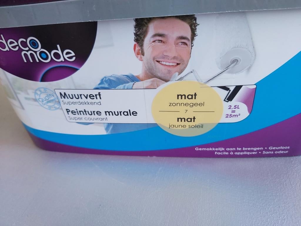 muurverf mat deco mode zonnegeel, Ophalen, Zo goed als nieuw, Verf