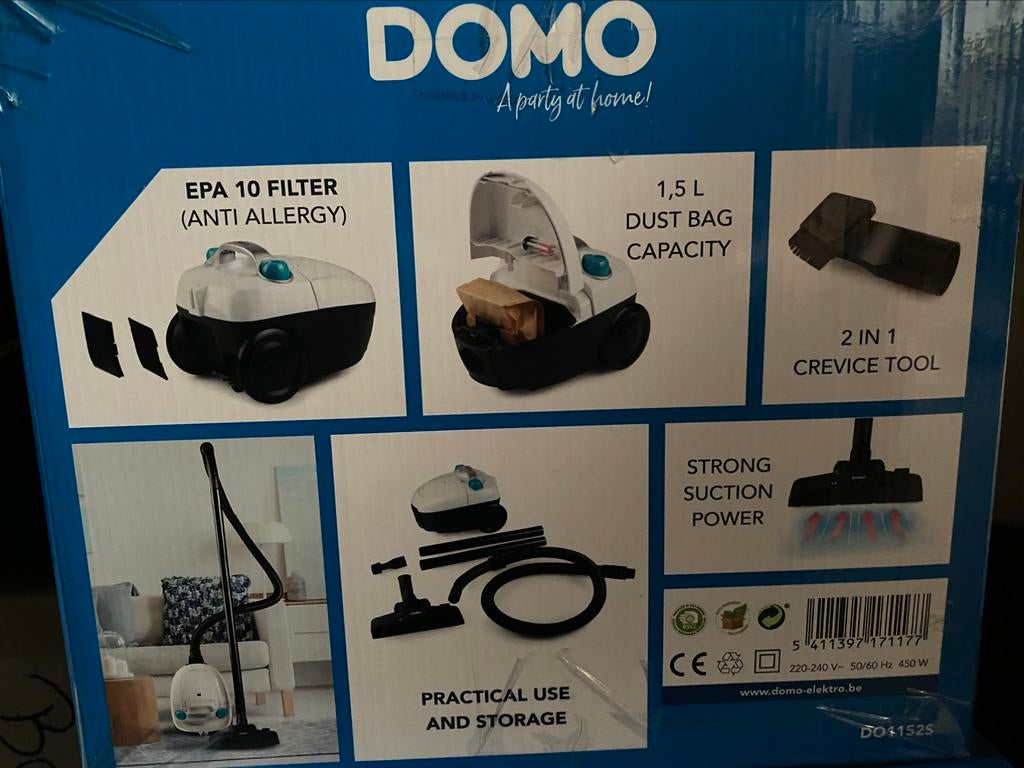Domo stofzuiger nieuw in gesloten doos, Ophalen, Nieuw, Stofzuiger