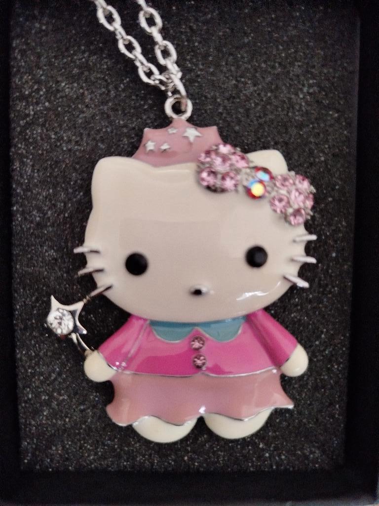 Nieuwe halsketting van Hello Kitty en de originele doos, Handtassen en Accessoires, Overige materialen, Met hanger, Wit, Nieuw