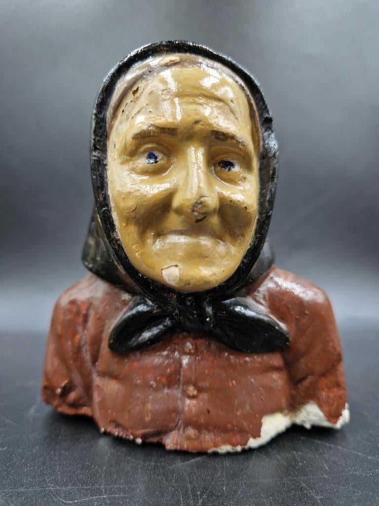 Antieke kleine gipsen buste vrouw, Ophalen of Verzenden