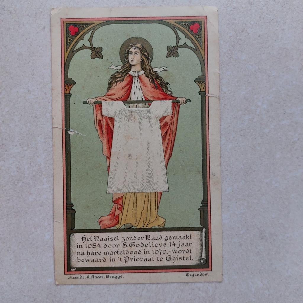 Oud bidprentje H.Godelieve van Gistel, Verzamelen, Ophalen of Verzenden, Bidprentje