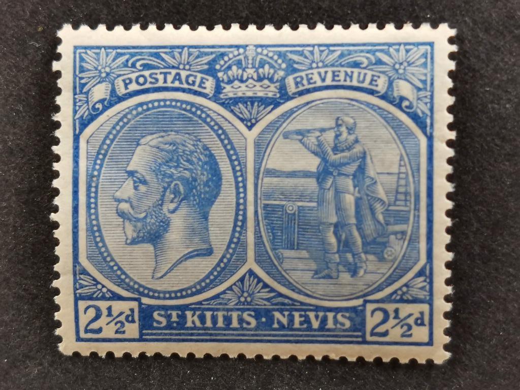St. Kitts - Nevis 1920 - Koning George V en Columbus *, Ophalen of Verzenden, Postfris, Noord-Amerika