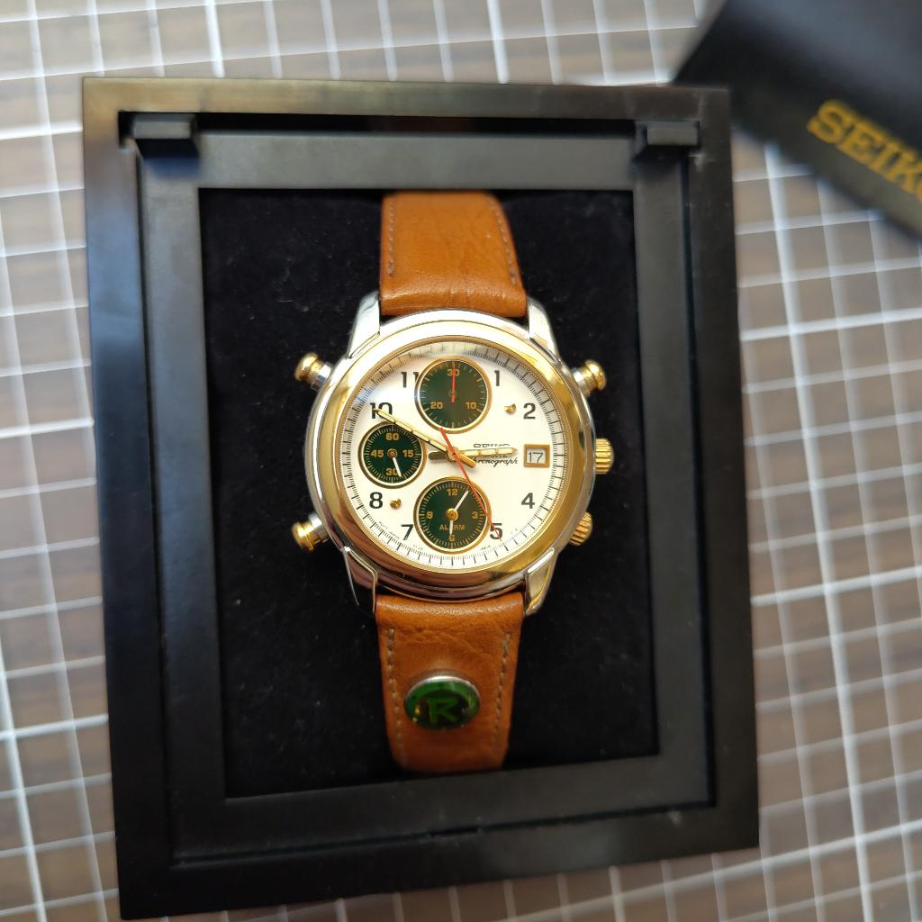 Vintage Seiko - 7T32-6D40 A4 série spéciale très rare, Montre-bracelet, Seiko, Enlèvement ou Envoi, Cuir