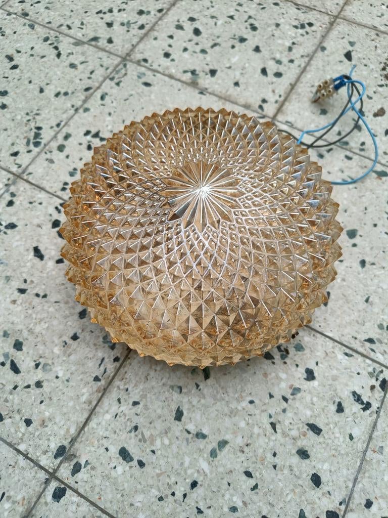 Vintage parelmoer plafondlamp jaren 60, Enlèvement ou Envoi, Utilisé