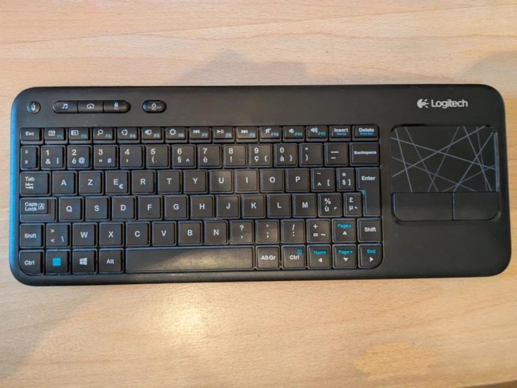 Clavier Bluetooth Logitech K400r, Computers en Software, Toetsenborden, Zo goed als nieuw, Azerty, Draadloos, Ergonomisch, Multimediatoetsen
