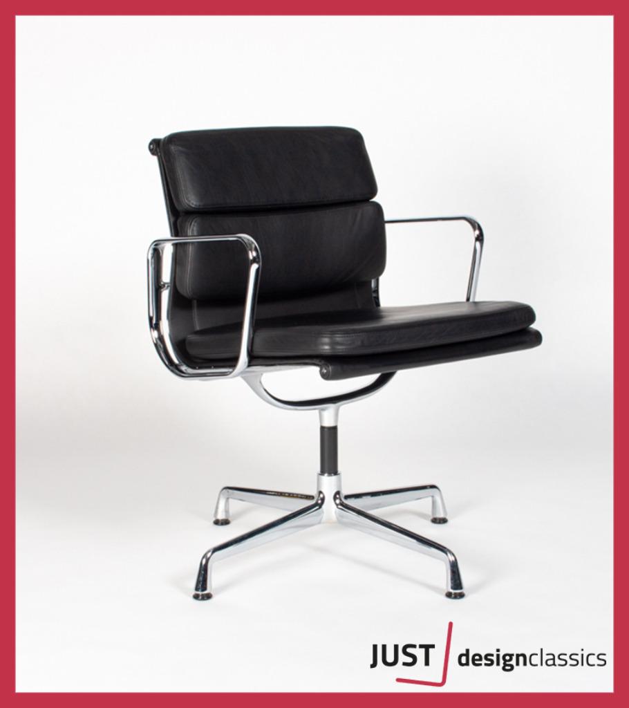 AANBIEDING!! Vitra ea 207 Zwart Leder Chroom (voorraad:20), Ophalen, Zwart