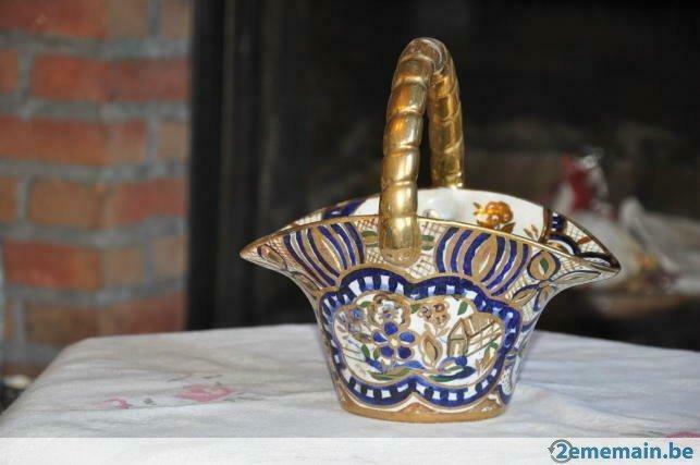 panier faience wasmuel moule 6.21-5, Antiquités & Art, Antiquités | Céramique & Poterie