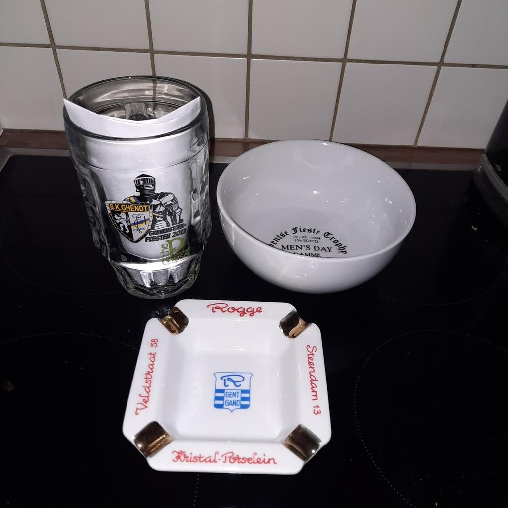 GHENT, 3 x cendrier à seigle, verre à bière, Gravensteenfees, Enlèvement ou Envoi, Comme neuf