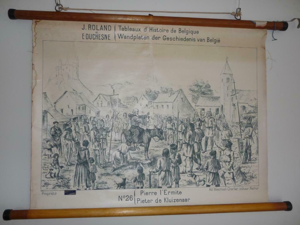 Vintage.  SCHOOLPLATEN :  geschiedenis   van.   Belgie, Antiquités & Art, Enlèvement ou Envoi