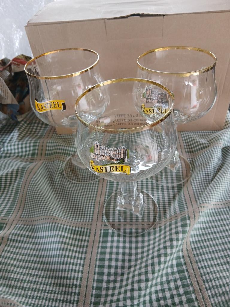 3 Kasteelbier glazen, Verzamelen, Ophalen of Verzenden, Zo goed als nieuw
