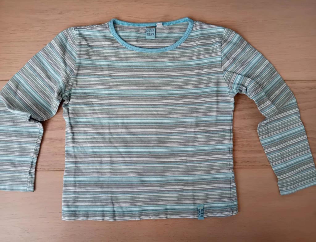 Gestreepte t-shirt Chips&Cheps  lange mouw 122, Kinderen en Baby's, Kinderkleding | Maat 122, Gebruikt, C&A, Jongen of Meisje