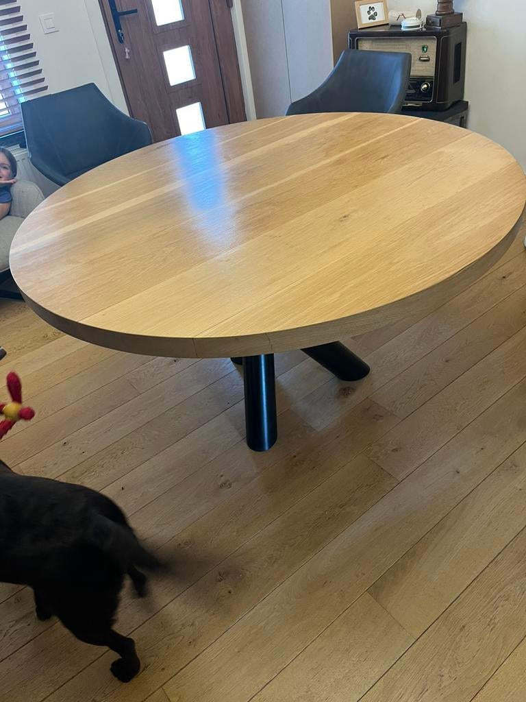 Eiken tafelblad dia 140, Huis en Inrichting, Tafels | Eettafels, Ophalen, Zo goed als nieuw, Vijf personen of meer, 100 tot 150 cm