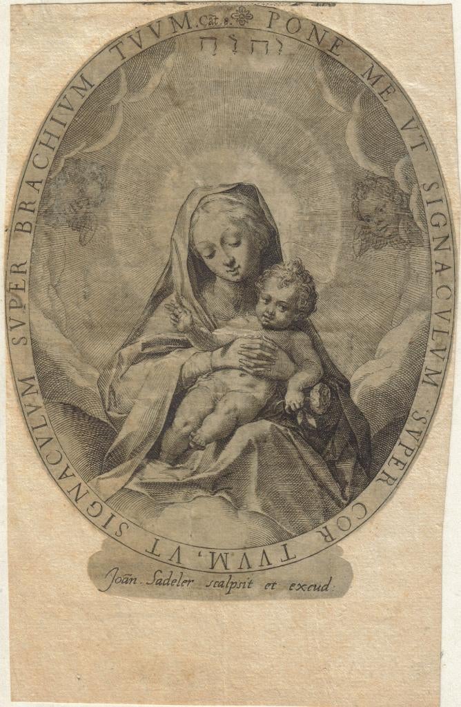 Johan Sadeler I gravure "Maria met Kind op Schoot", Ophalen