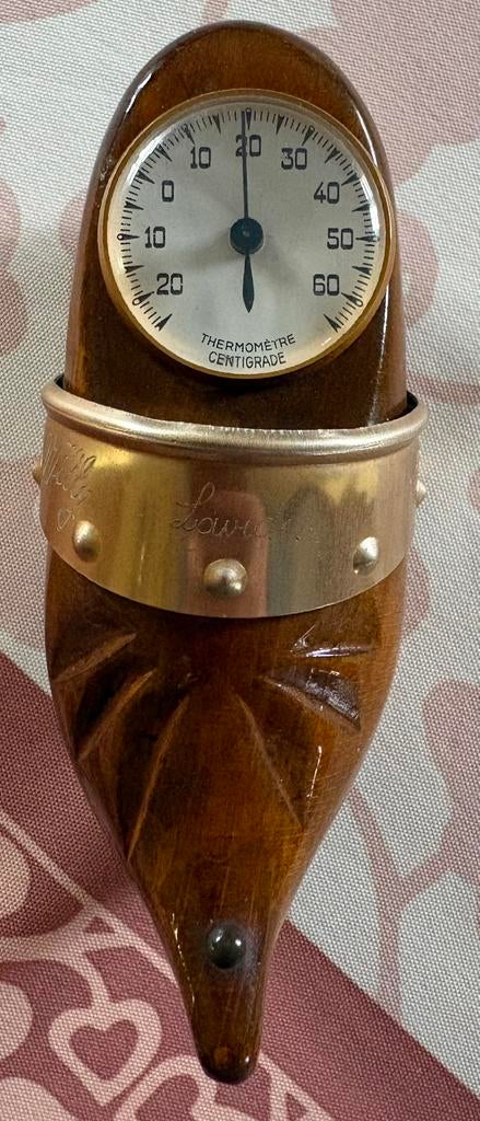 Vintage houten wandthermometer Lourdes 1965 – Willy – retro, Ophalen