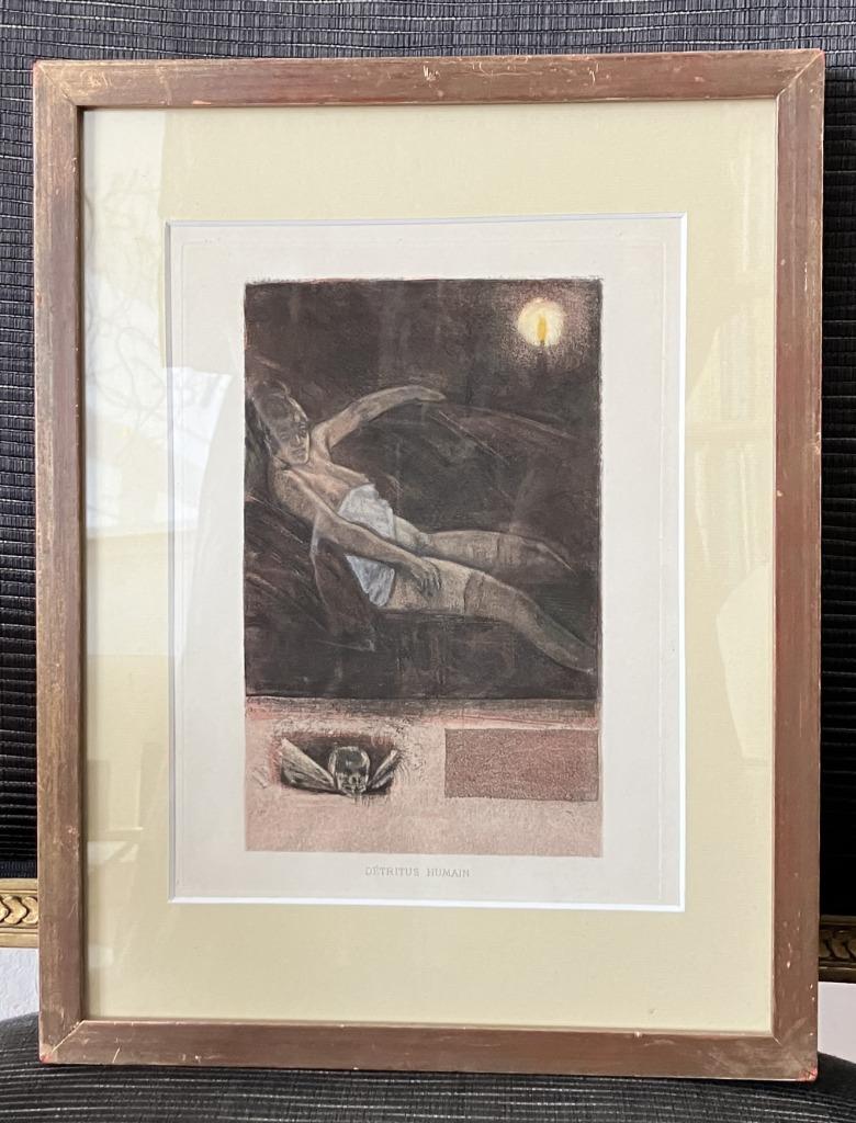Héliogravure Félicien Rops - Détritus humain, Antiquités & Art, Enlèvement ou Envoi