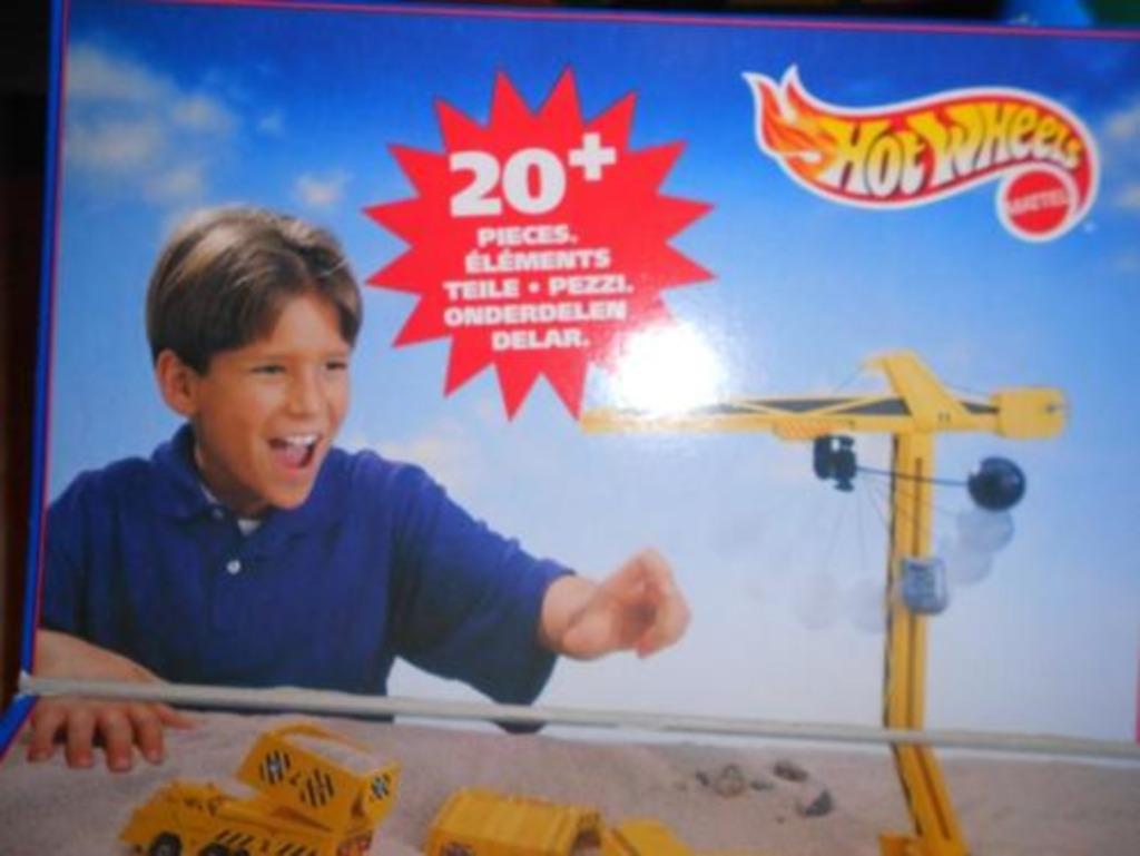 MATTEL construction Site Camion-Grue. Très bon état., Enlèvement ou Envoi, Utilisé