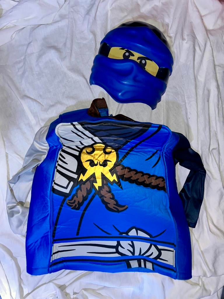 Lego ninjago jay 4-6j, Kinderen en Baby's, Carnavalskleding en Verkleedspullen, Ophalen of Verzenden, Gebruikt, 110 t/m 116, Jongen