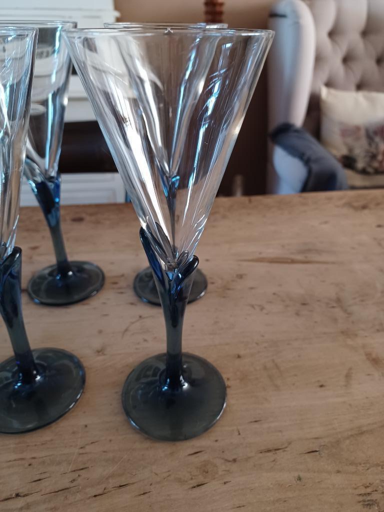 Vintage Florian Bleu champagneglazen uit de Light and Music, Enlèvement ou Envoi