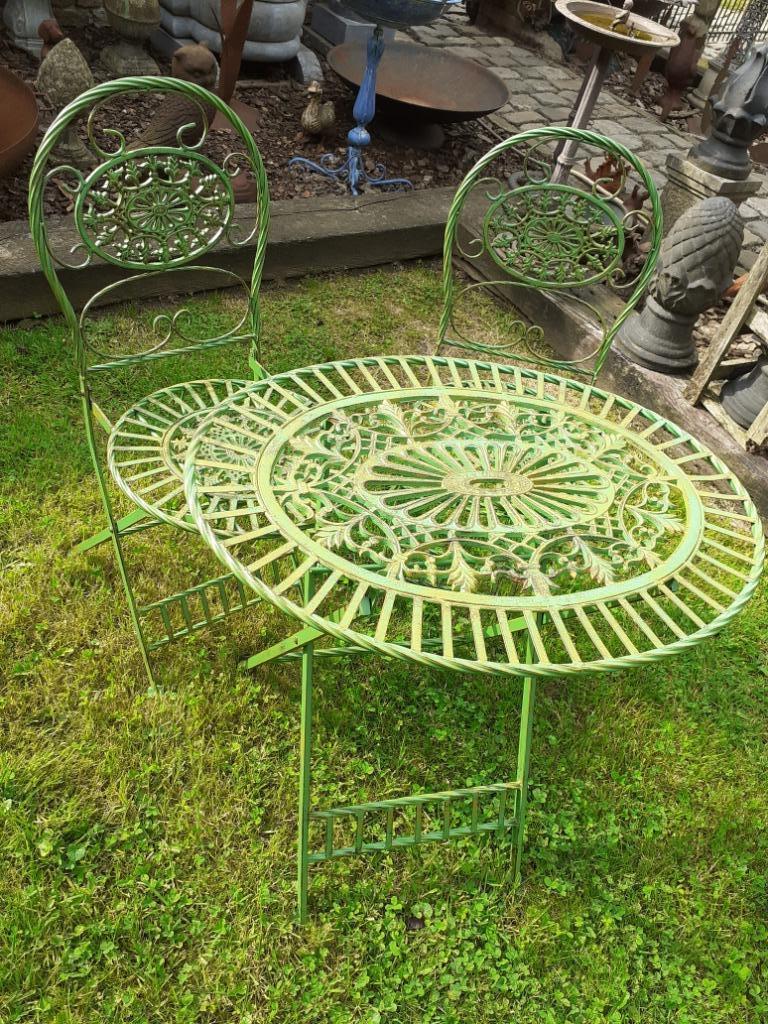 Set de jardin,2 chaises et table pliantes  en fer forgé et f, Enlèvement, Neuf
