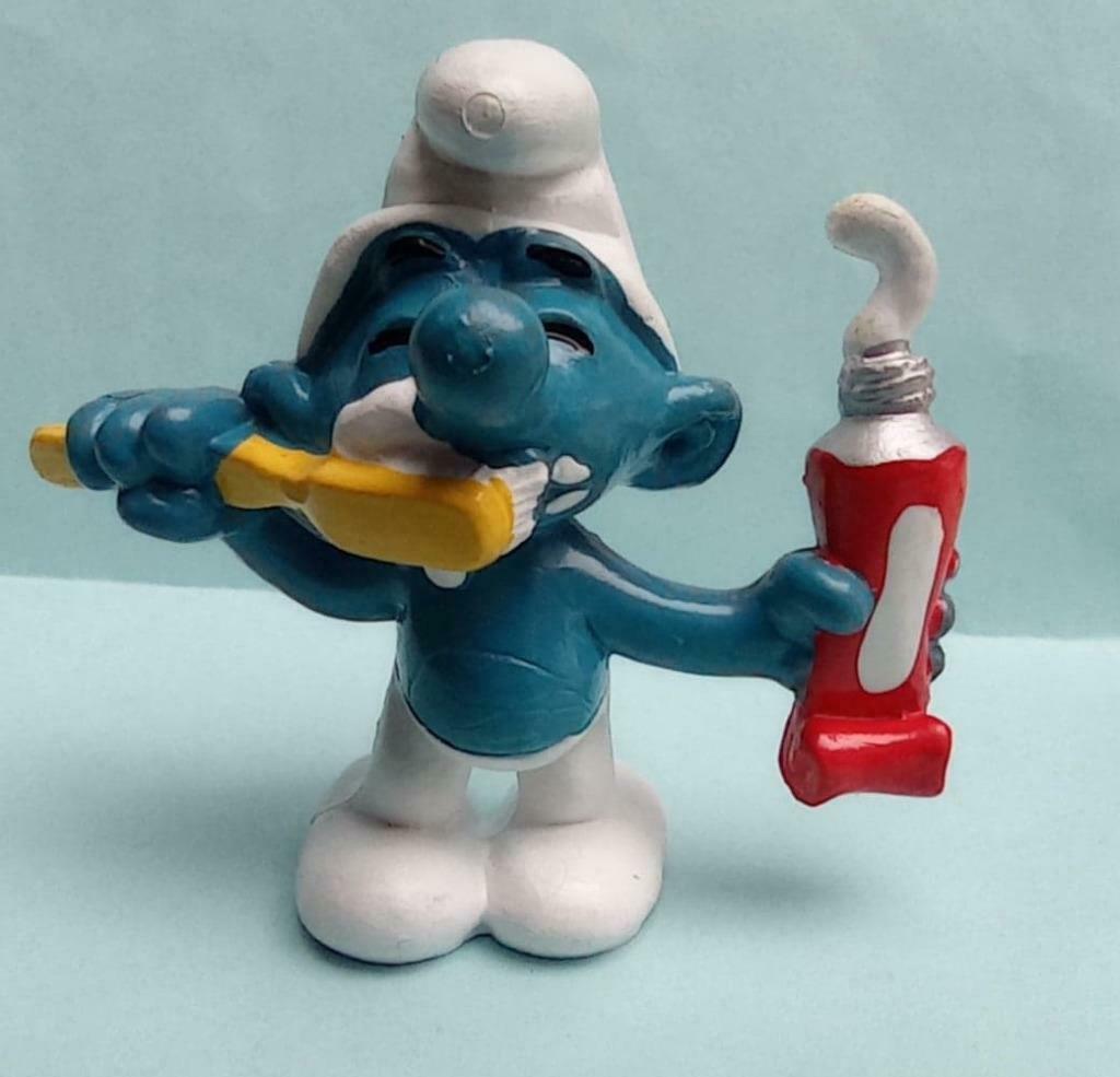 Les schtroumpfs : schtroumpf dentifrice 20064, Enlèvement ou Envoi, Comme neuf, Poupée, Figurine ou Peluche