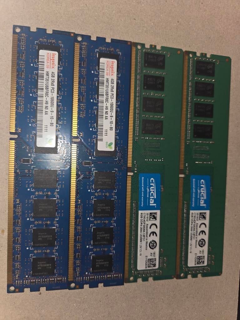 Crucial RAM ddr4 pc 2x8gb 2666mhz, Computers en Software, Ophalen, Gebruikt, DDR4, Desktop