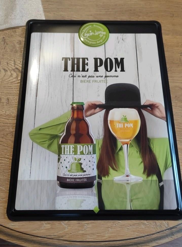 Metalen plaat voor het nieuwe bier „The Pom”., Ophalen of Verzenden, Nieuw