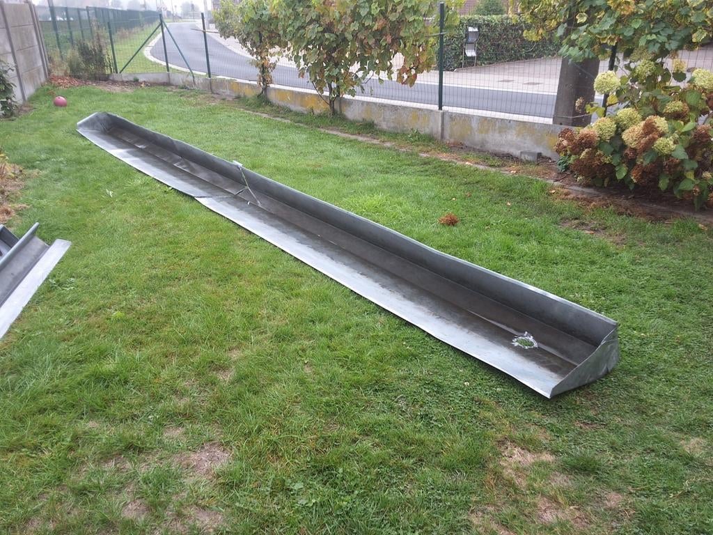 Bakgoot in zink, Ophalen, 6 meter of meer, Zo goed als nieuw, Zink