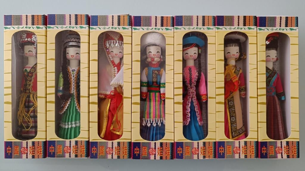 Chinese houten poppen., Verzamelen, Poppen, Ophalen of Verzenden, Zo goed als nieuw, Pop