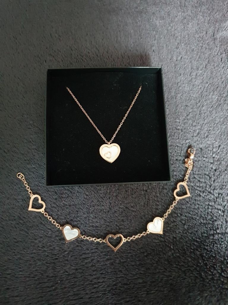 Nieuwe halsketting met bijpassende armband van Twice as nice, Ophalen of Verzenden, Nieuw, Roze, Verstelbaar