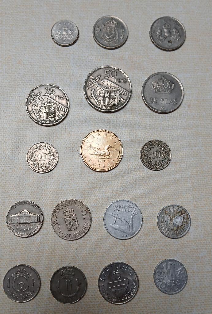 Munten Canada, Spanje, Italie, Luxemburg, Amerika, Postzegels en Munten, Munten | Europa | Niet-Euromunten, Setje, Italië, Ophalen of Verzenden