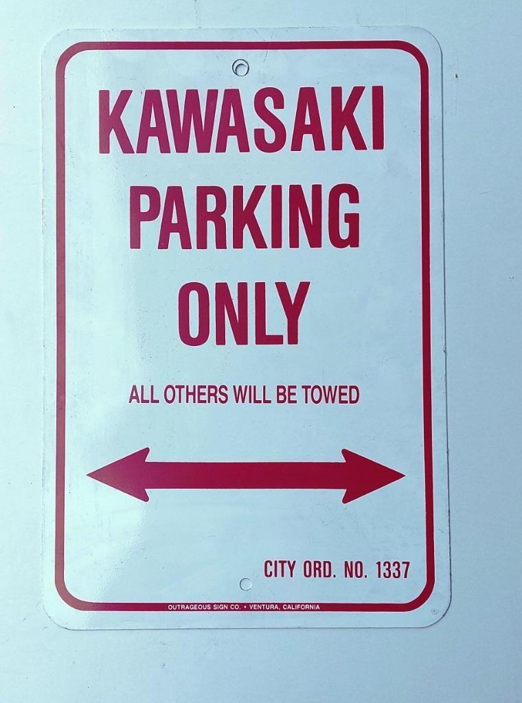verkeersbord Kawasaki parking only, Verzamelen, Ophalen, Nieuw, Reclamebord