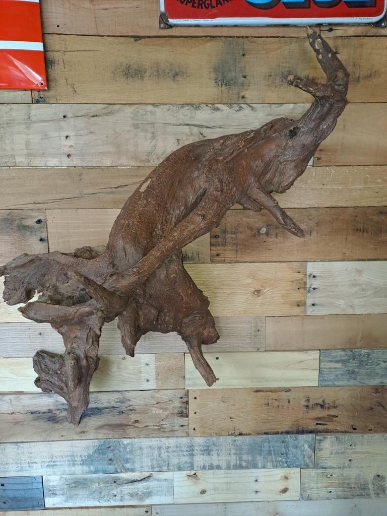Houten sculptuur. Reebok., Antiek en Kunst, Ophalen of Verzenden