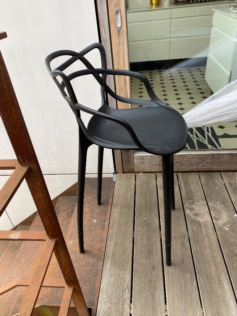 Lot de 5 Tabourets de bar neufs style Kartell noir, Maison & Meubles, Neuf, Synthétique, Enlèvement, 60 à 90 cm