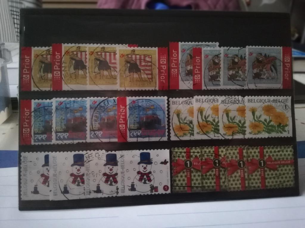 6 séries de timbres oblitérés de carnets Belgique, Timbres & Monnaies, Enlèvement ou Envoi, Affranchi