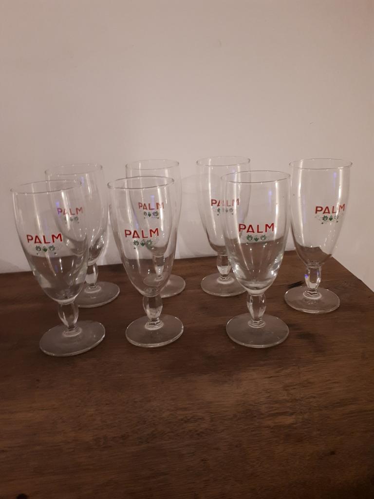 7 Speciale Palm Bierglazen, Ophalen of Verzenden, Zo goed als nieuw, Glas of Glazen, Palm