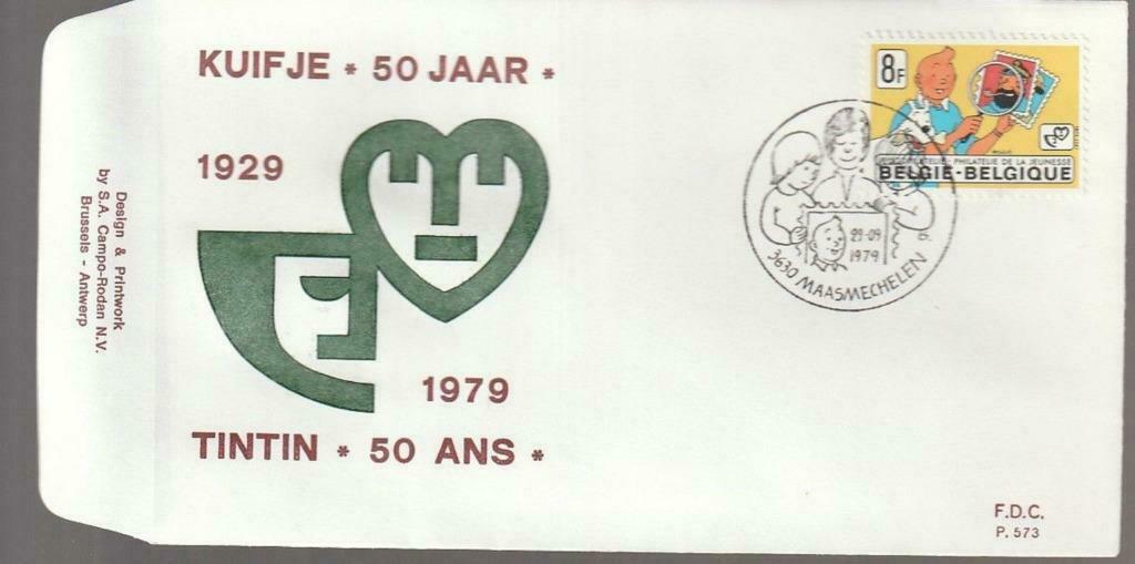 Année 1979 : FDC 1944 - Tintin/Kuifje - Obli Maasmechelen, Postzegels en Munten, Ophalen of Verzenden