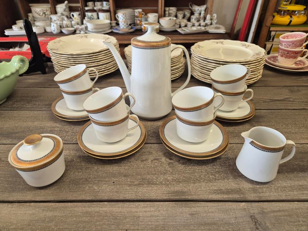 Service à café en porcelaine dorure Bavaria * 8 personnes, Ophalen
