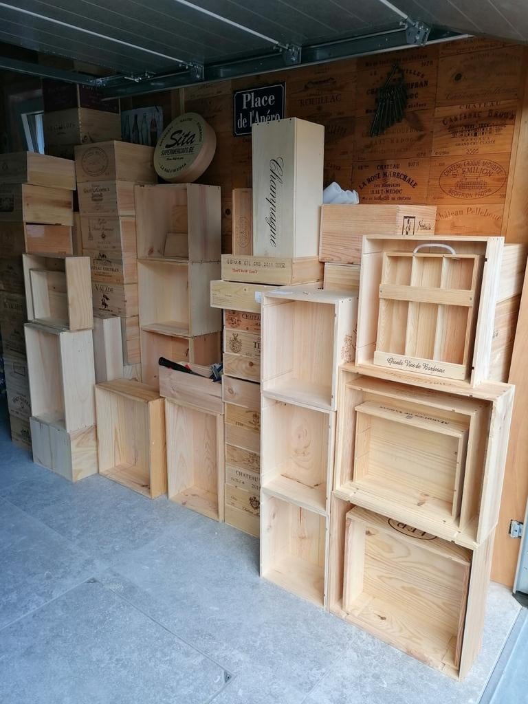 ⚠️⚠️ Caisse vin caisse en bois 5€6€7€8€9€1012€ voir liste, Enlèvement ou Envoi, Comme neuf